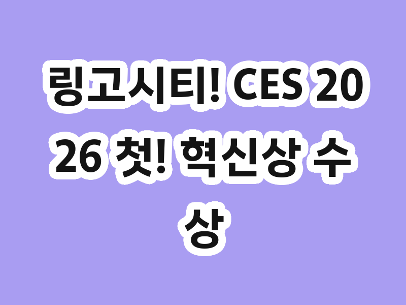 링고시티! CES 2026 첫! 혁신상 수상!